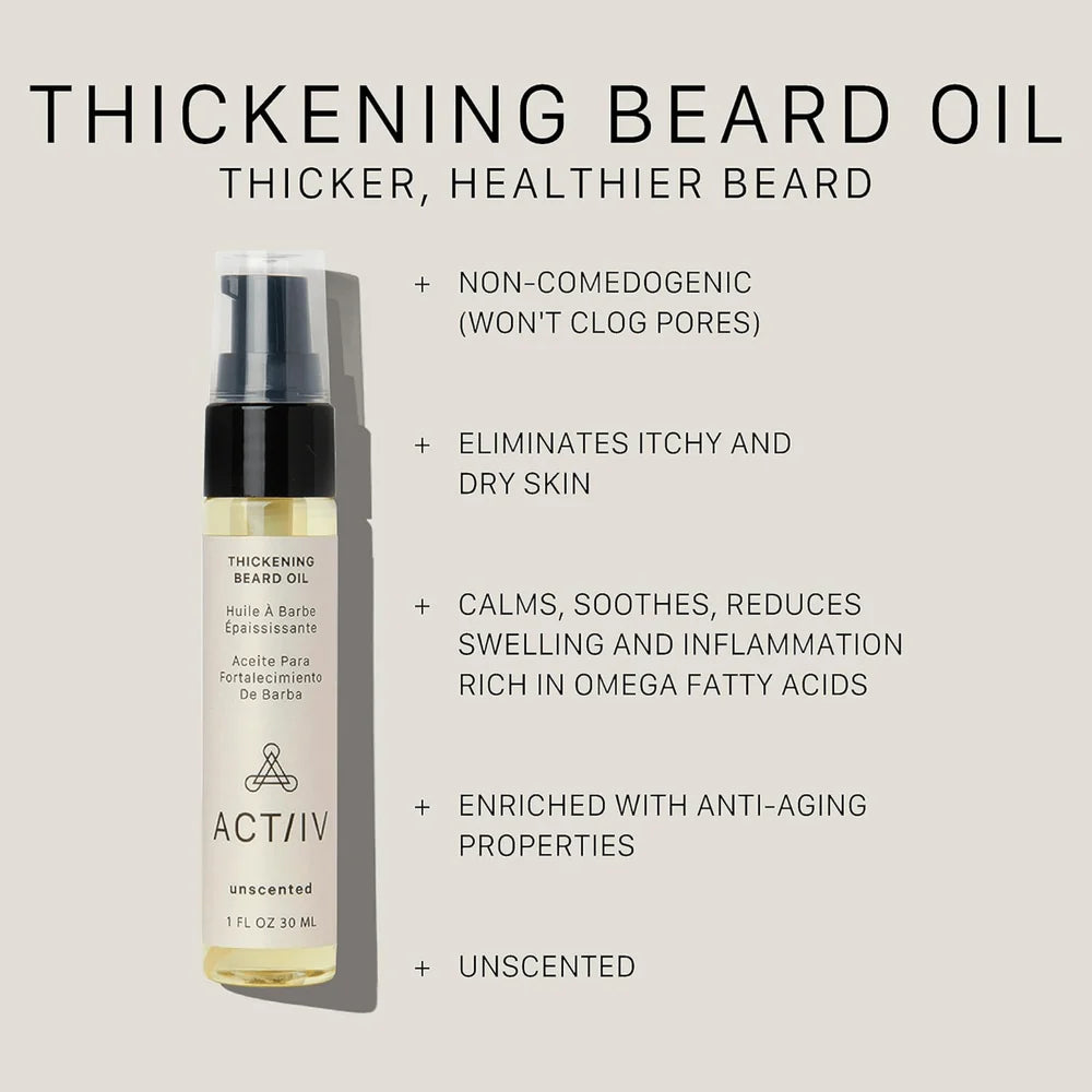 Huile À Barbe Épaississante Sans Odeur 30ML | ACT/IV | Soin capillaire