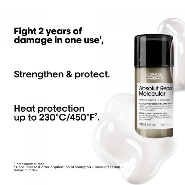 Masque sans rinçage Absolut Repair Molecular 100ML | LOréal professionnel