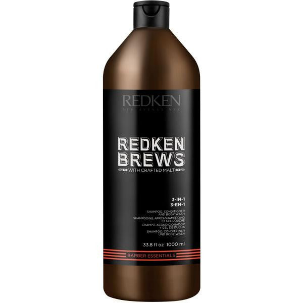 Shampoing, revitalisant et gel douche 1L | 3-en-1 | REDKEN Brews