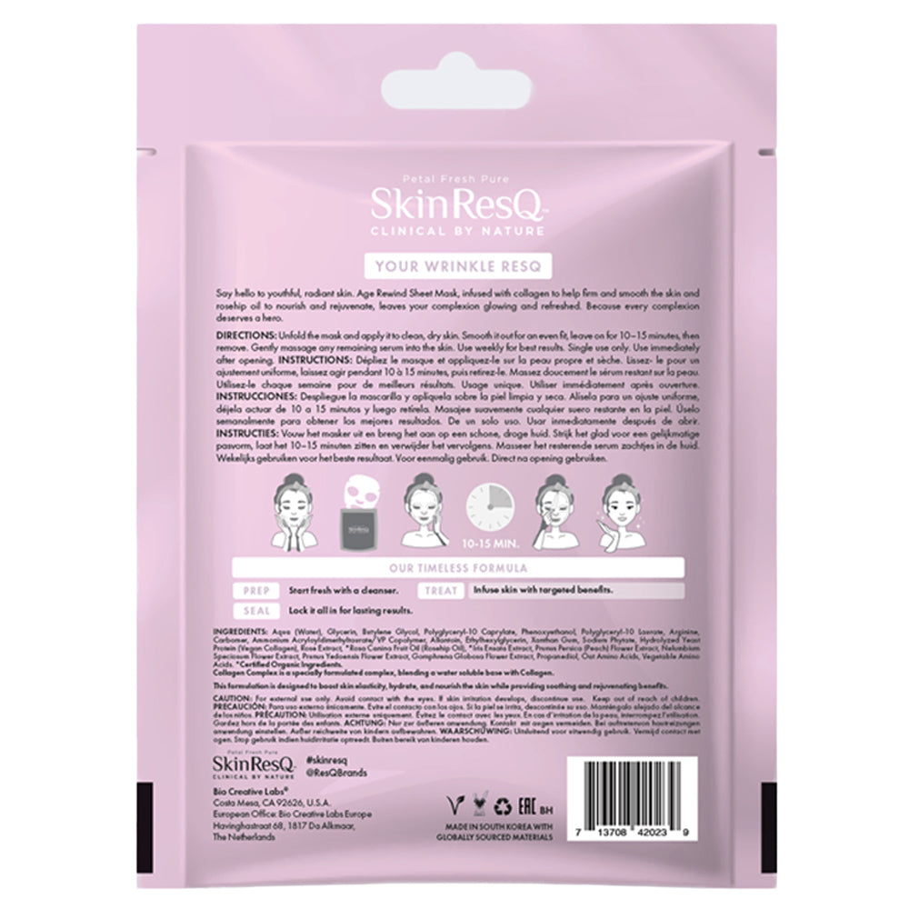 Masque en tissu BCL SPA Skin RESQ™ – Complexe de collagène  – Fabriqué en Corée du Sud