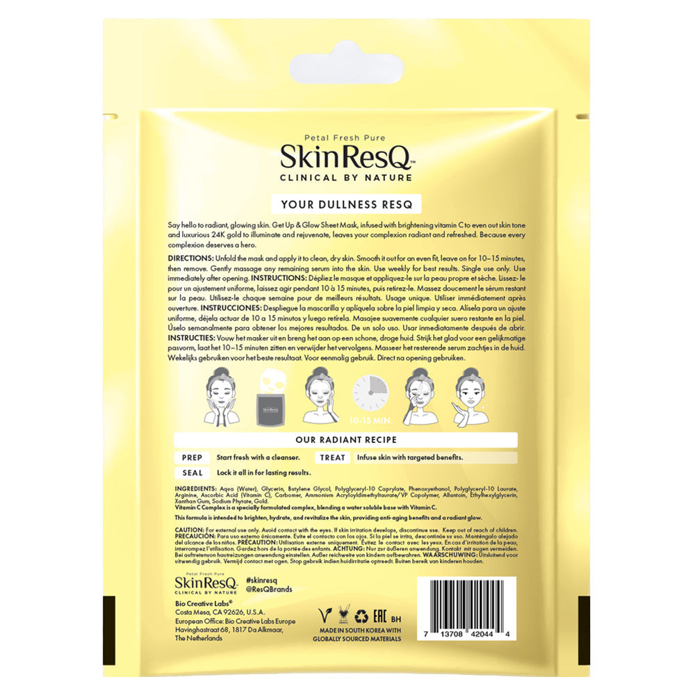 Masque en tissu BCL SPA Skin RESQ™ – Complexe de vitamine C  – Fabriqué en Corée du Sud