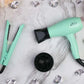 Ensemble de voyage pour outils capillaires bleu sarcelle - Mini sèche-cheveux et fer à lisser | Aria | !*!