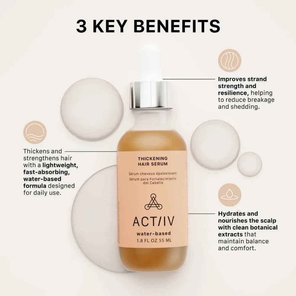 Trio anti-chute shampoing et revitalisant + sérum épaississante à base d'eau - Pour homme | ACTIIV