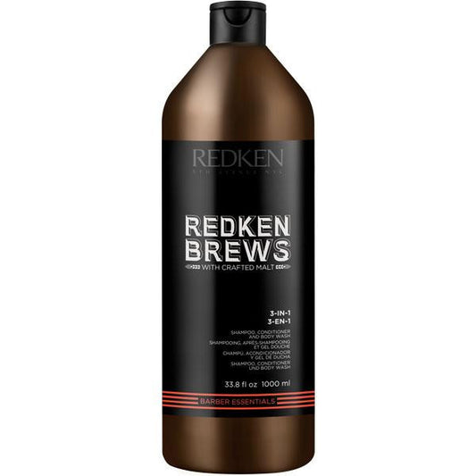 Shampoing, revitalisant et gel douche 1L | 3-en-1 | REDKEN Brews